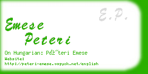 emese peteri business card
